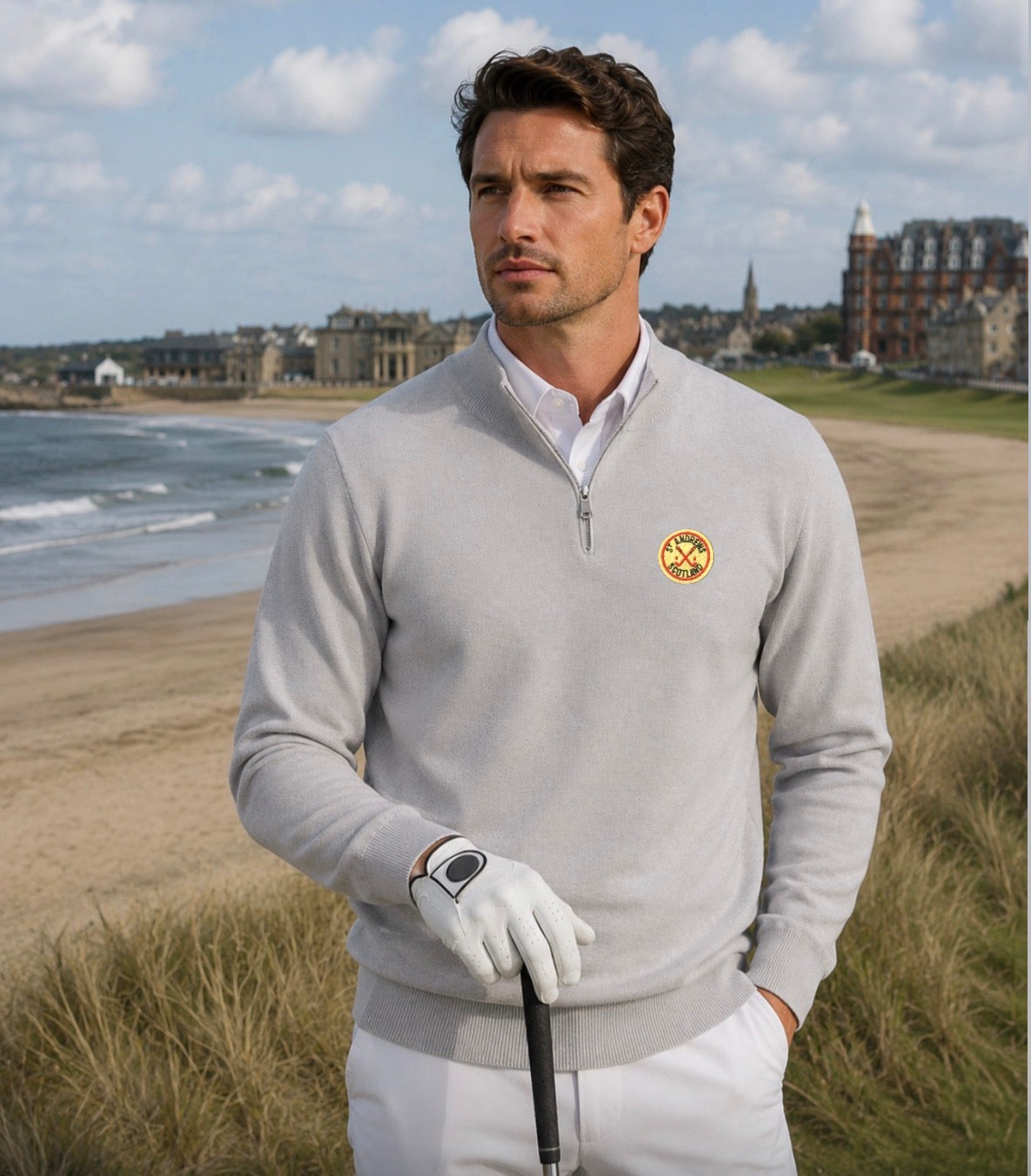 Vintage St Andrews Grey Quarter Zip