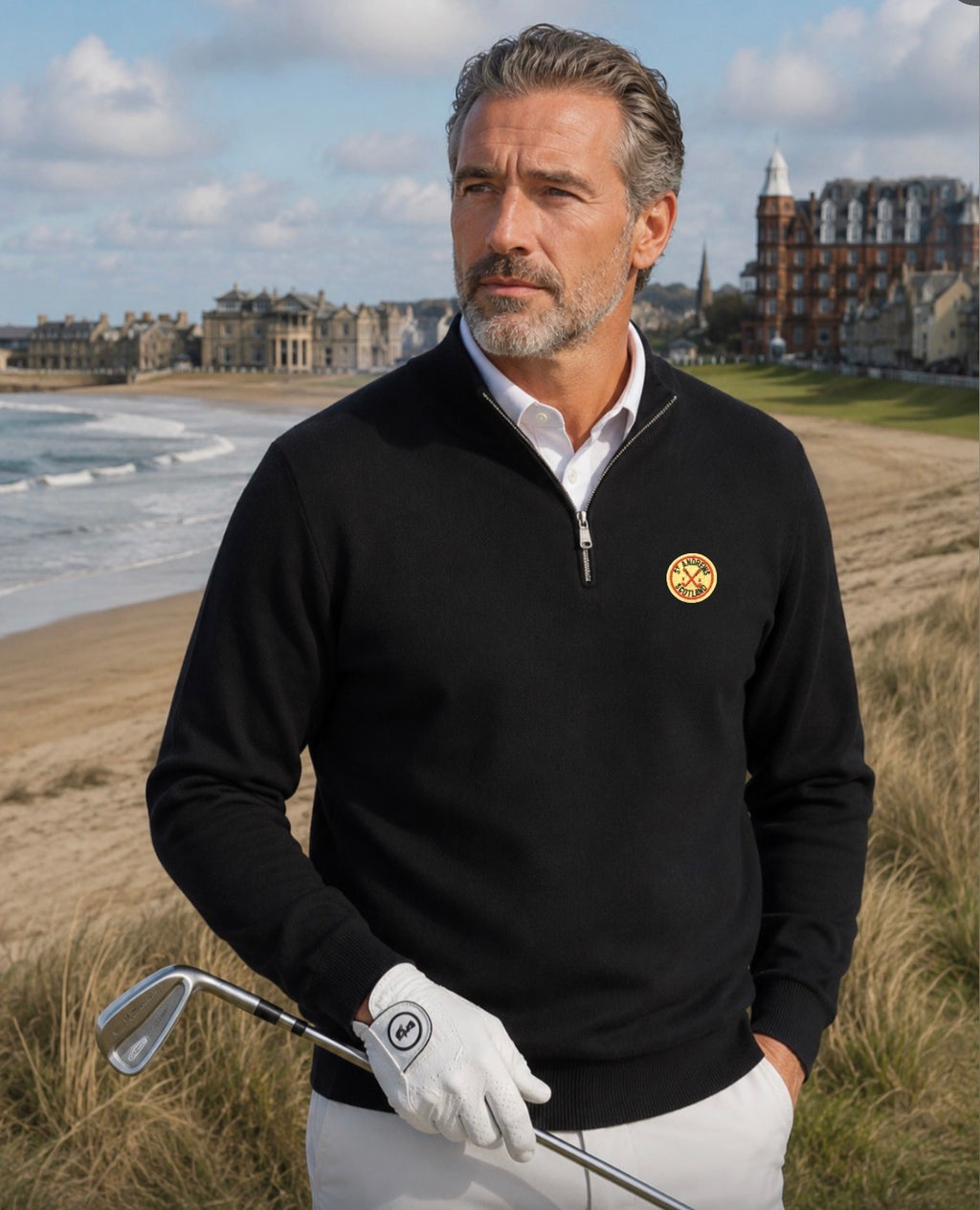 Vintage St Andrews Black Quarter Zip