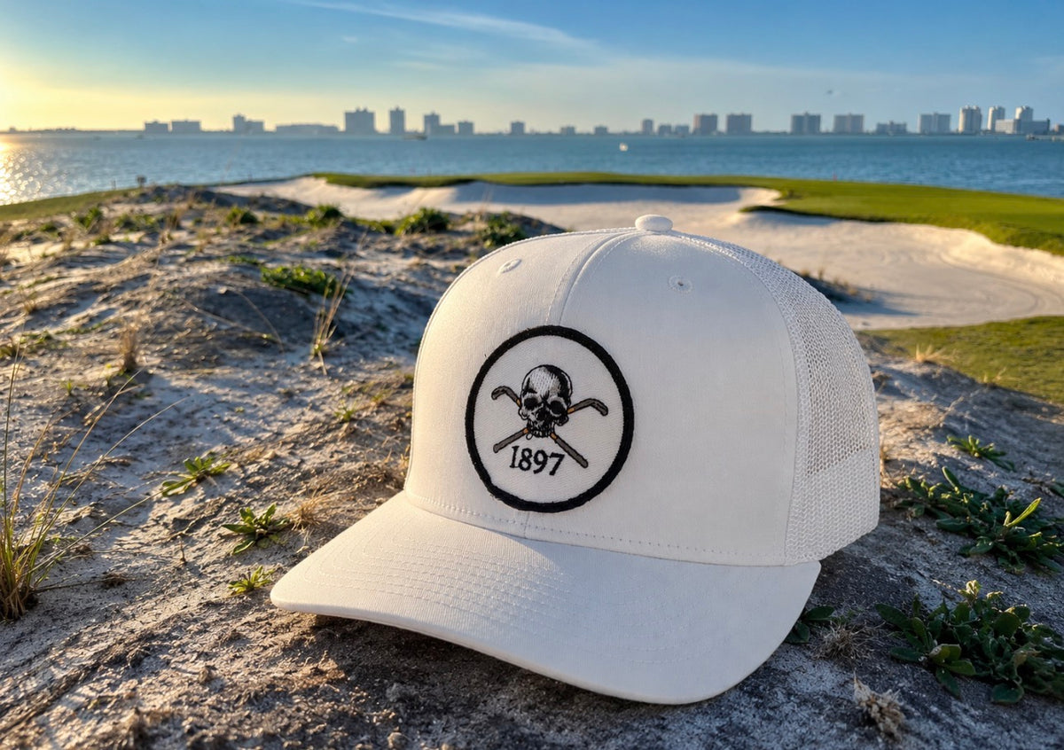 The BANNED LOGO Low to Mid Crown Mesh Back Hat