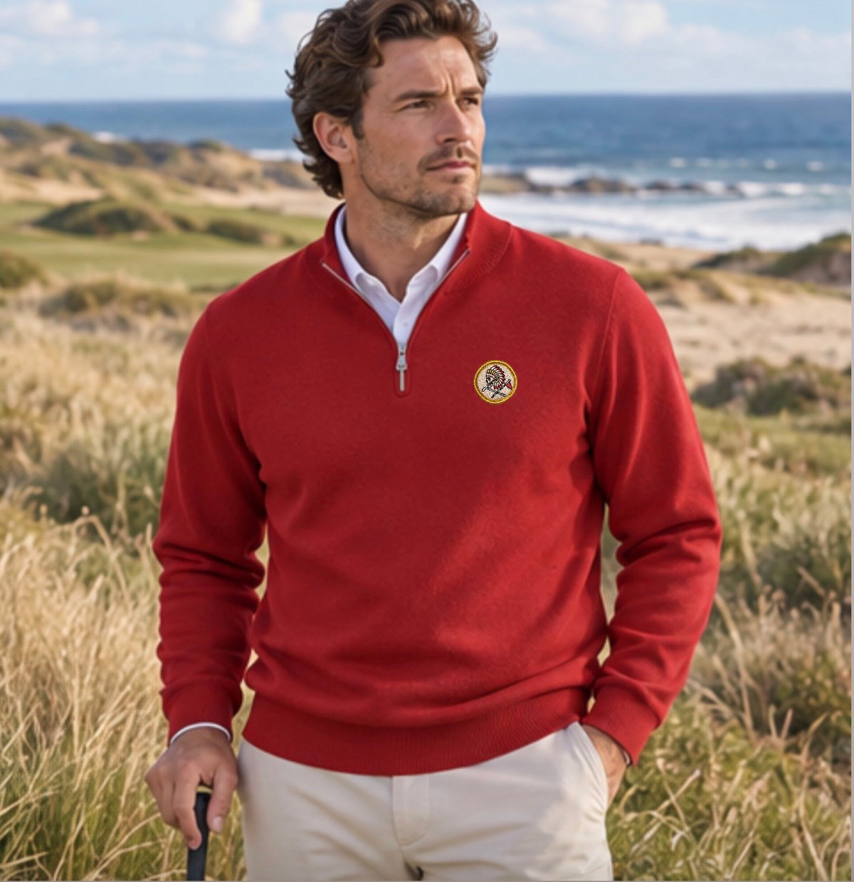 FLAG & IRON Red Quarterzip