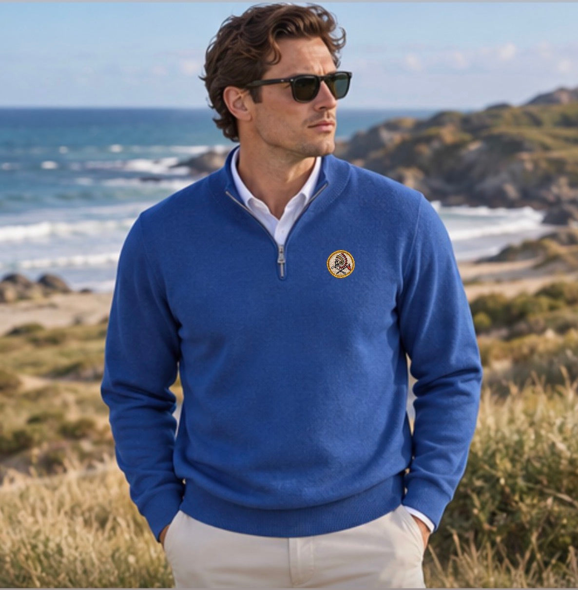 FLAG & IRON Blue Quarterzip