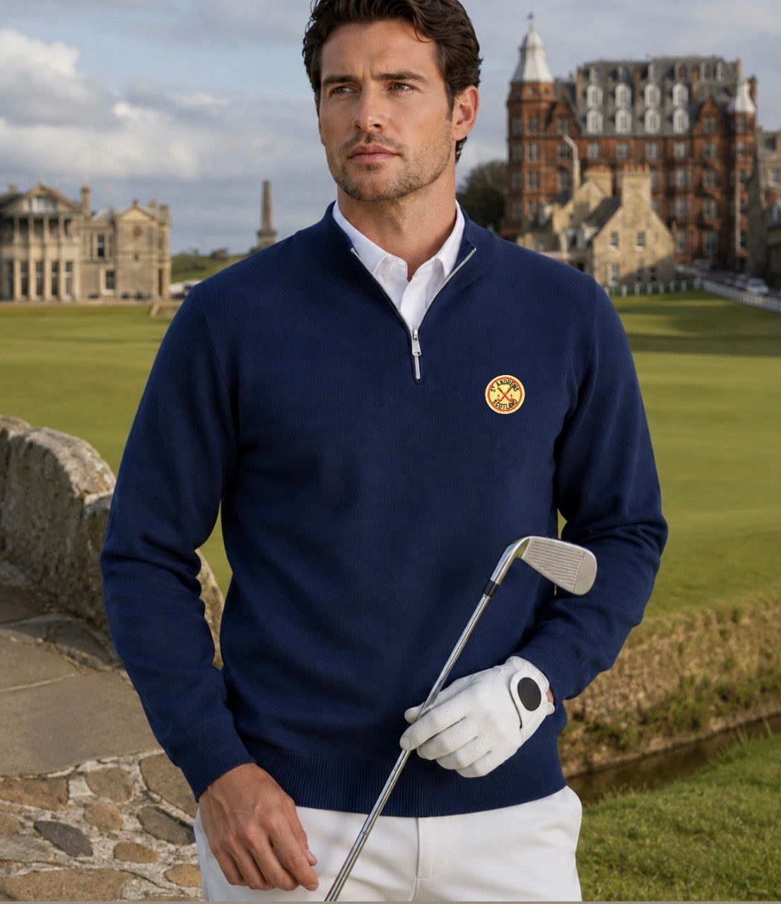 Vintage St Andrews Navy Quarterzip