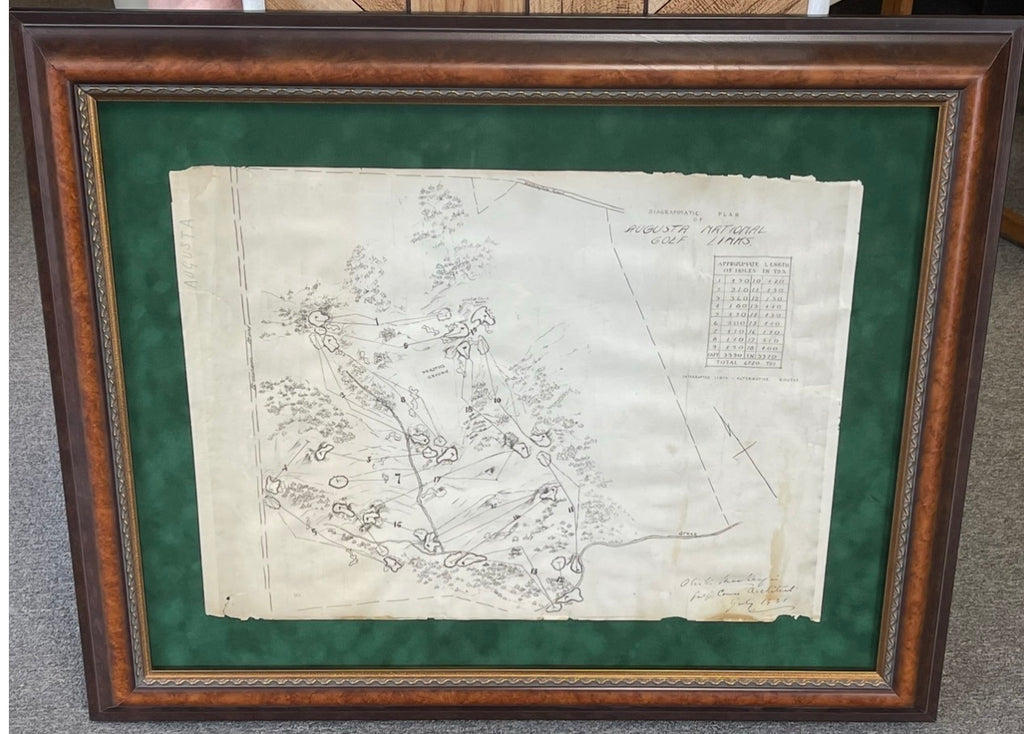 Original 1931 Map of Augusta National from the Wendell Miller Collection