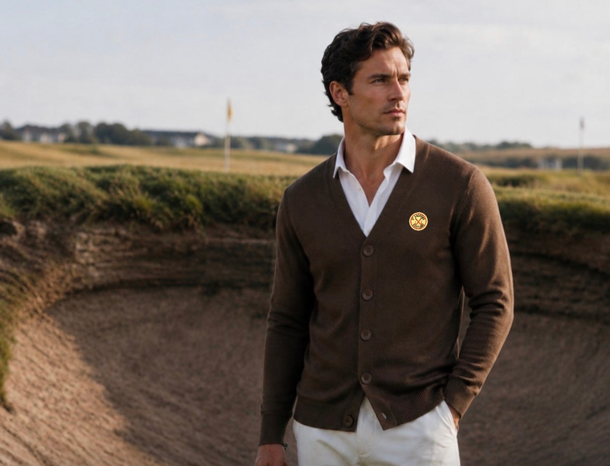 Vintage St Andrews Patch on Brown Cardigan