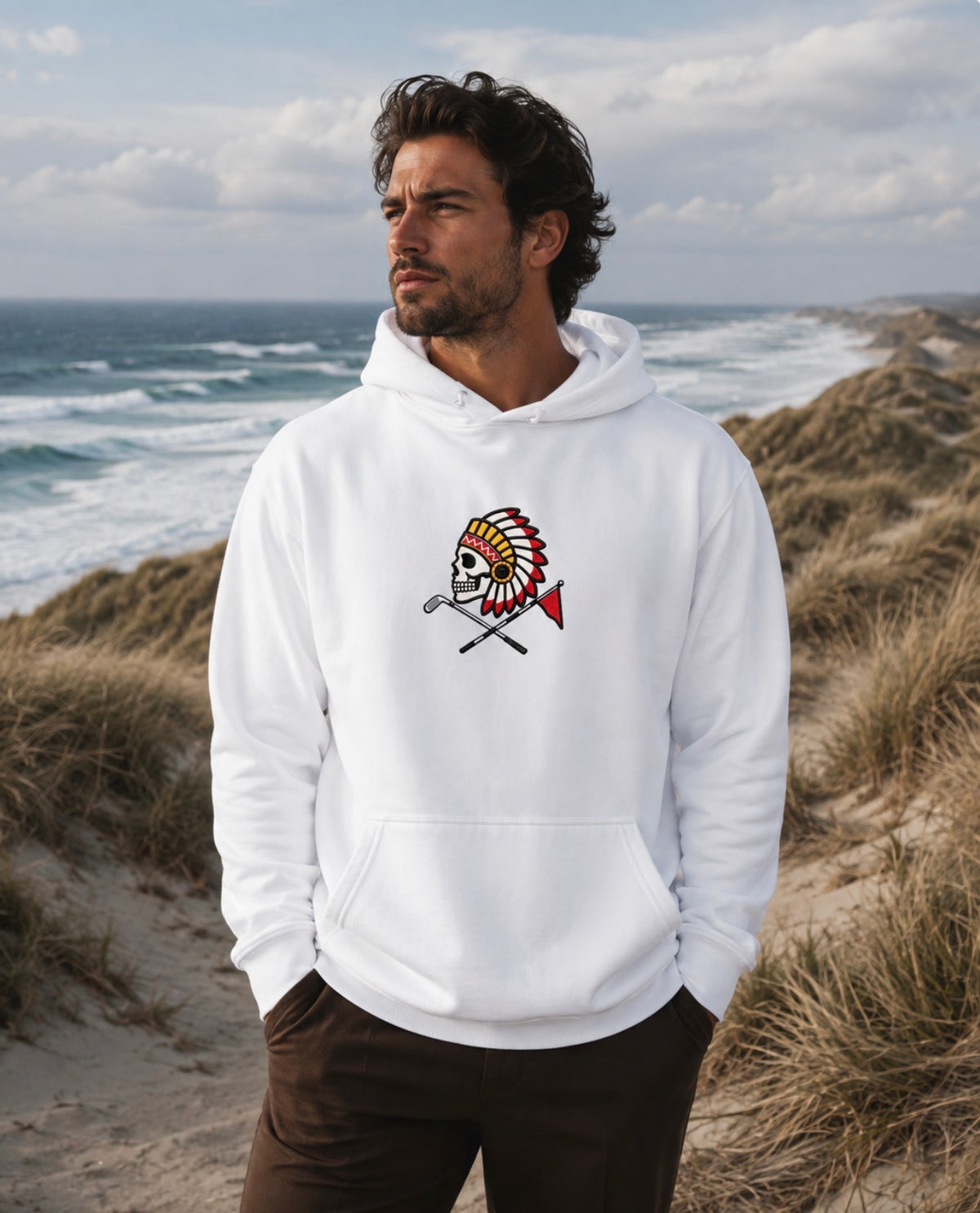 FLAG & IRON White Sweatshirt Hoodie