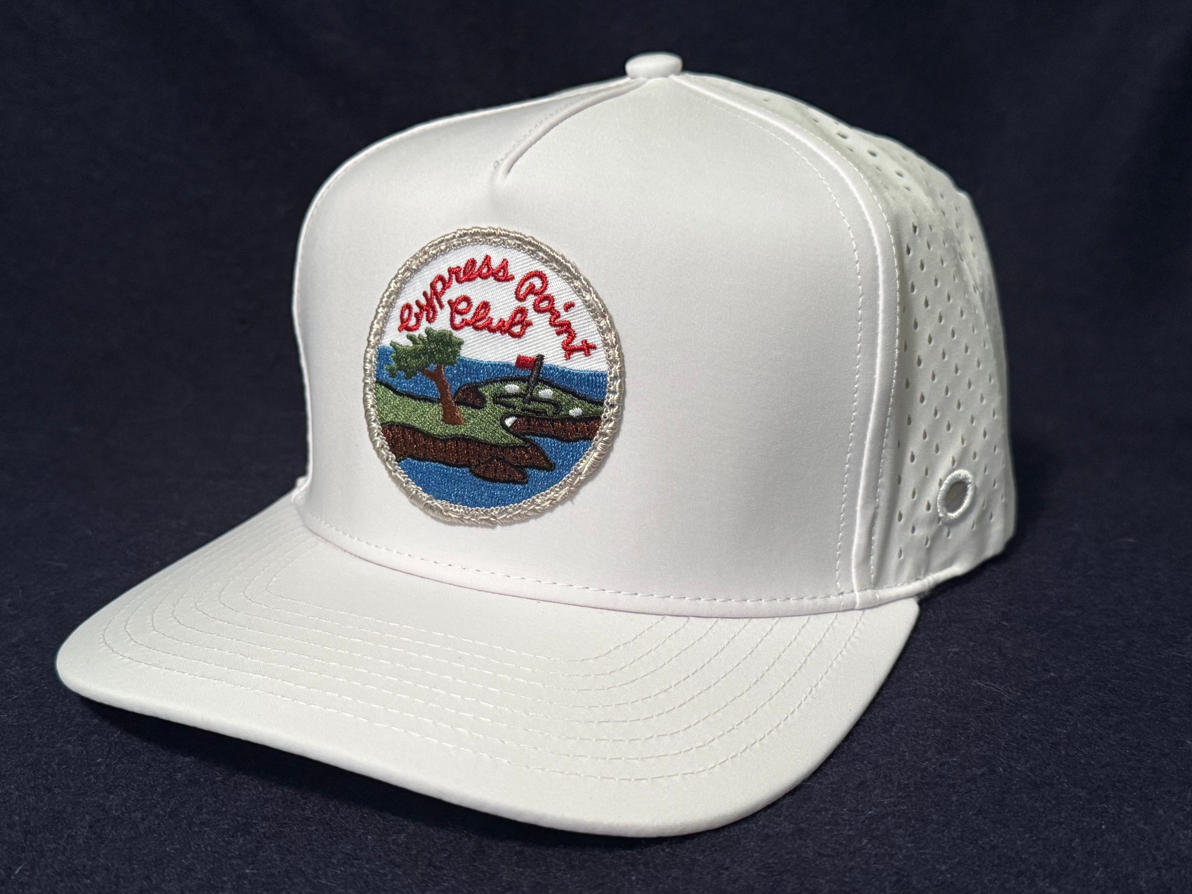 Vintage Cypress Point Patch on our Premium High Crown Water Resistant Hat