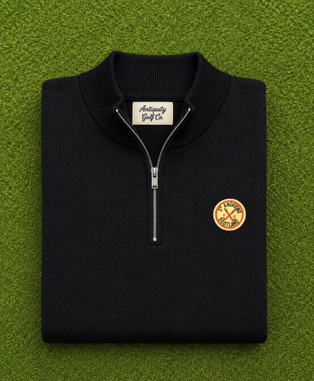 Vintage St Andrews Black Quarter Zip