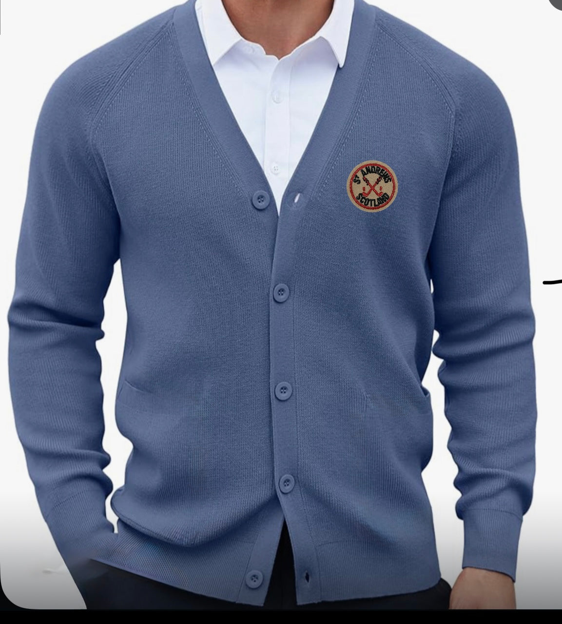 (Pre-Order) St Andrews Vintage Patch Cardigan - Light Blue